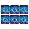 Eenhoorn - Sterrenhemel - Ster - Blauw onderzetter kurk middel -3d