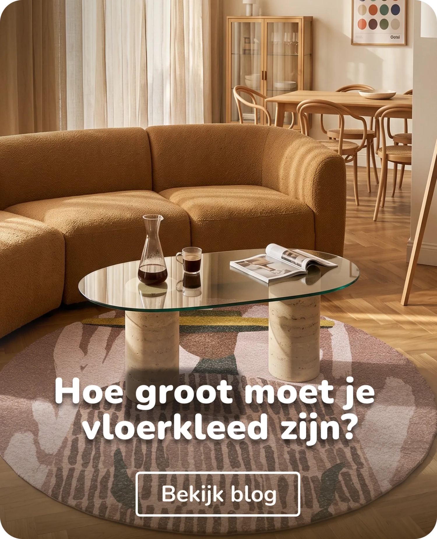 vloerkleed in cognac interieur