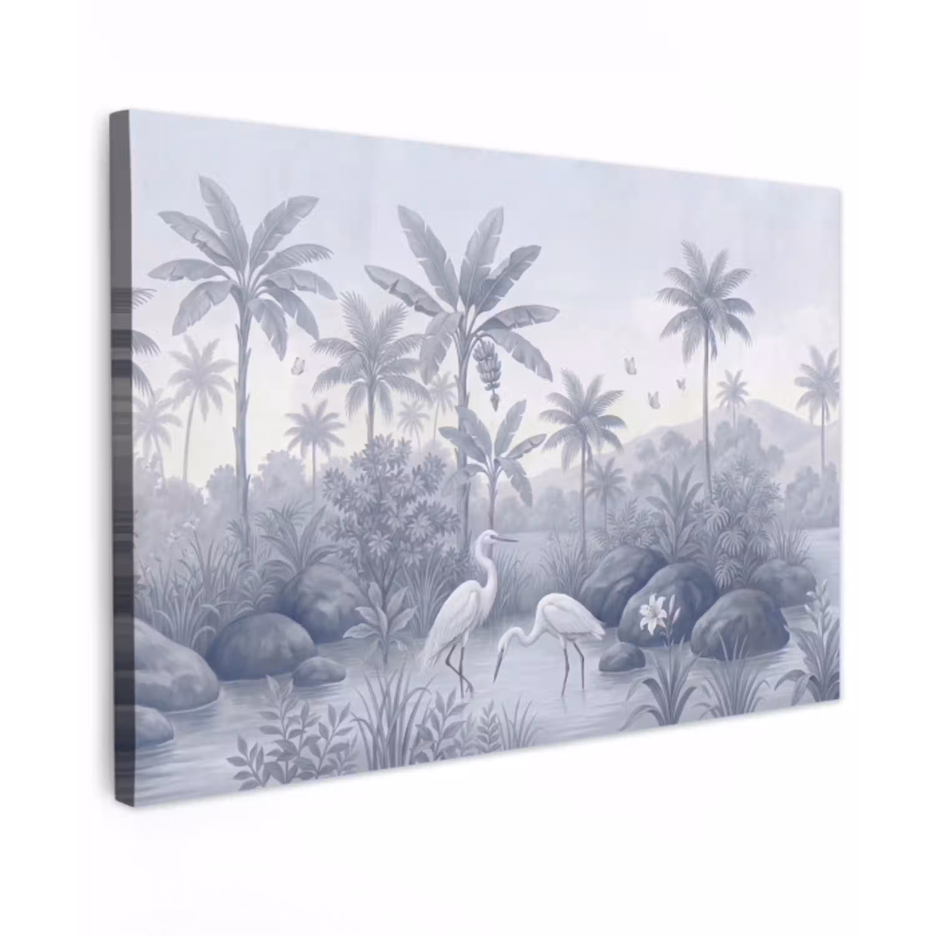 Vogel - Water - Tropisch - Natuur - Blauw Tuinposter op houten frame 2 cm dik klein -3d