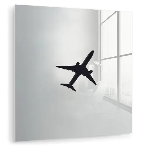 Minimalistisch - Silhouet - Zwart - Vliegtuig plexiglas 5mm klein -zzzproduct_nieuw