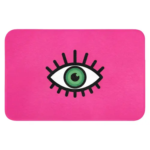 Minimalistisch - Oog - Roze Badmat klein -3d