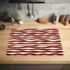 Golven - Rood - Patroon - Crème Inductie beschermer vinyl 3mm klein 276 -sfeer5