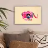 Camera - Memories - Roze - Geschilderd canvas 2cm klein -sfeer1