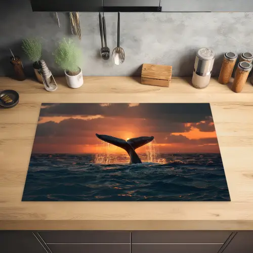 Walvis staart - Water - Zonsondergang Inductie beschermer vinyl 3mm klein -sfeer5