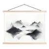 Bergen - Mistig - Water - Wit textielposter latten blank klein -3d