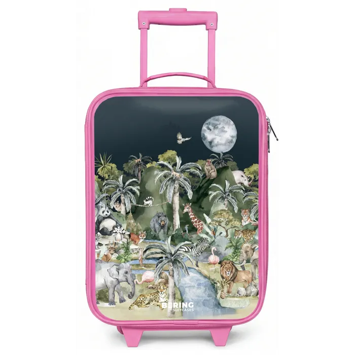 Jungle in de maneschijn Kinderkoffer - Roze klein -zz3dotto
