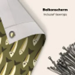 Vis - Patroon - Groen Balkonbeschermer Duitsland klein 596 -closeup_NL