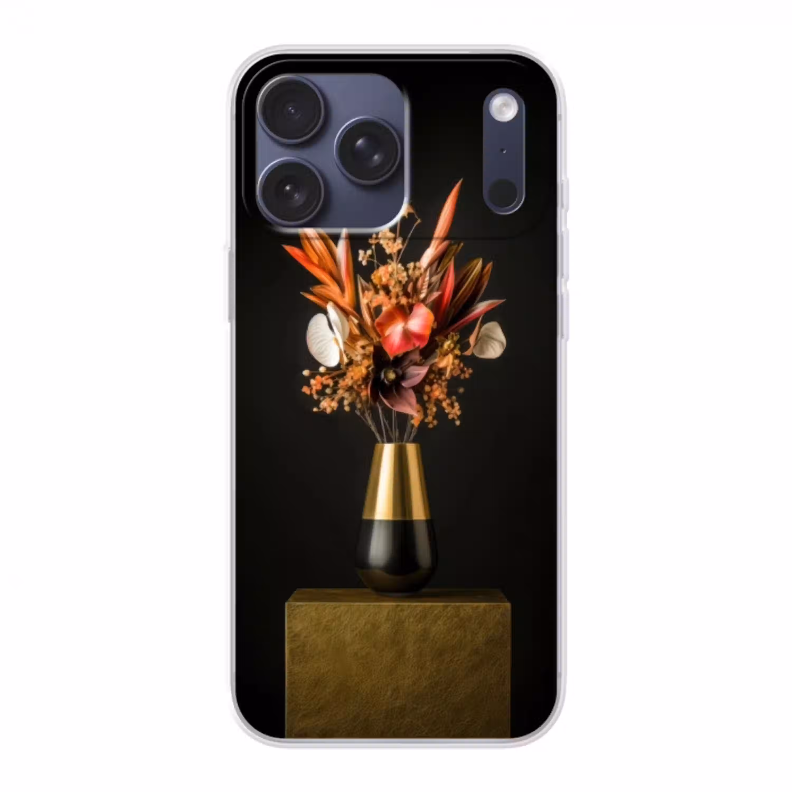 Exotisch - Boeket - Vaas - Goud Telefoonhoesje iPhone 17 Pro Max klein -3d