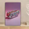 Hotdog - Steentjes - Glitters - Paars canvas 2cm klein -sfeer1