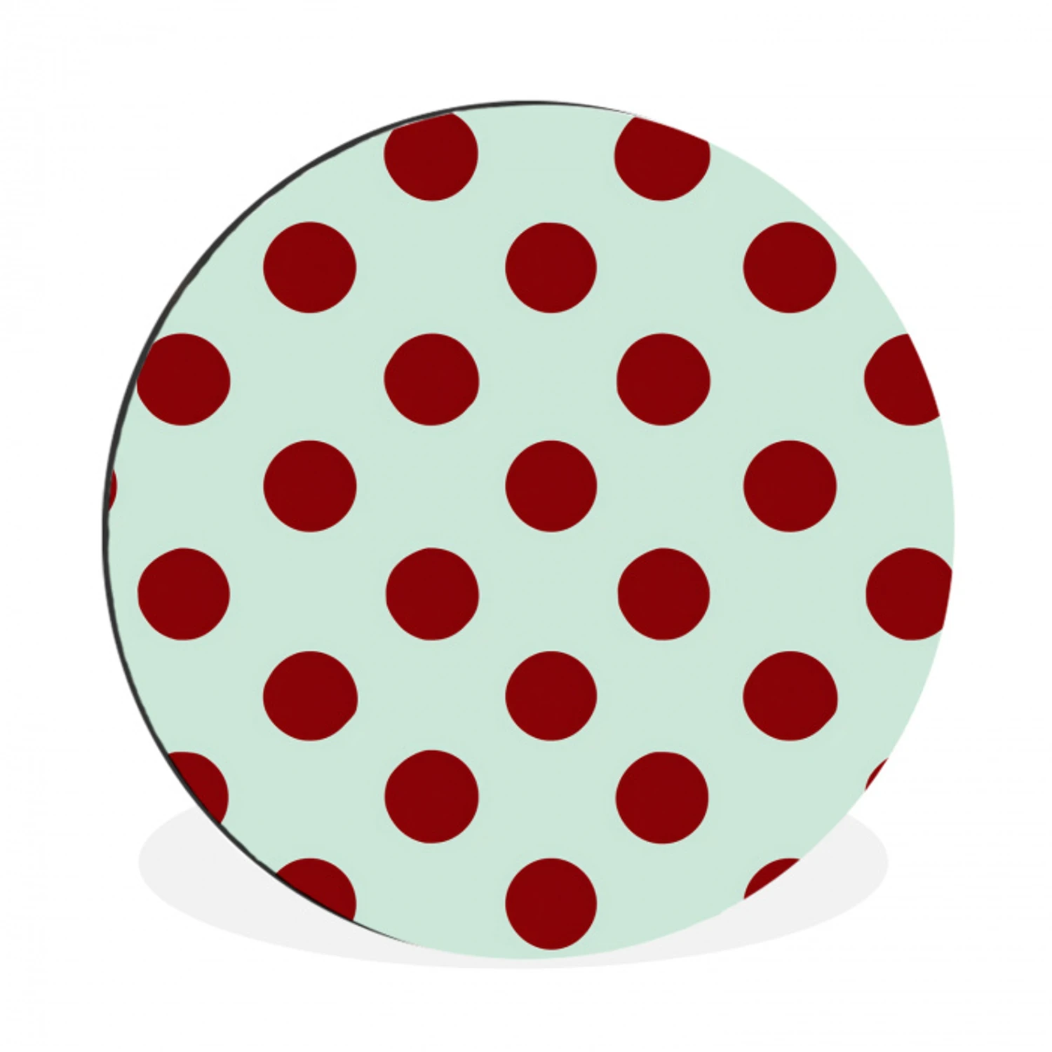 Polka - Dots - Rood Wandcirkel aluminium klein 190 -3d