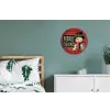 Klassiek - Kerstgroet - Sneeuwpop - Rood Wandcirkel aluminium klein -slaapkamer