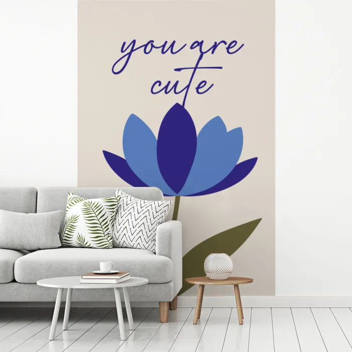 Korenbloem - Valentijn - Bloem - Blauw fotobehang vinyl groot -woonkamer