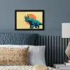 Triceratops - Cirkel - Oranje - Hoorns fotolijst zwart zonder passe partout klein -sfeer3