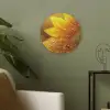 Zonnebloem - Dauwdruppels - Geel - Zonlicht Akoestische PET Vilt - Rond klein -sfeer2