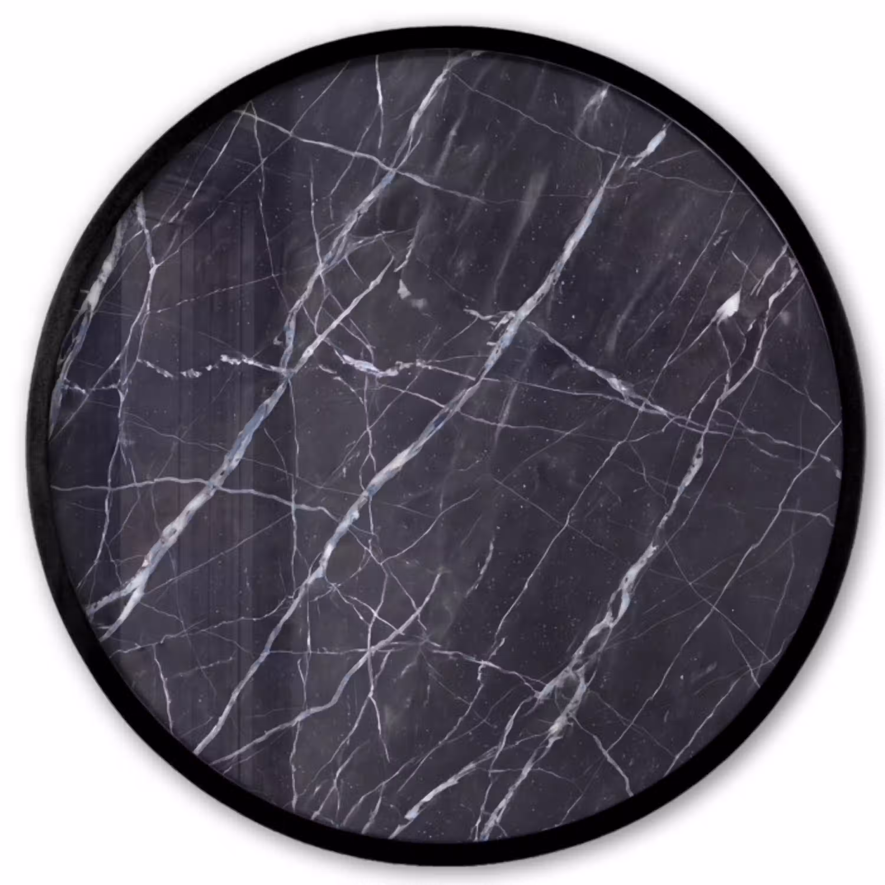 Marmer - Patroon - Modern - Zwart - Wit Fotolijst rond zonder passe partout klein -3d