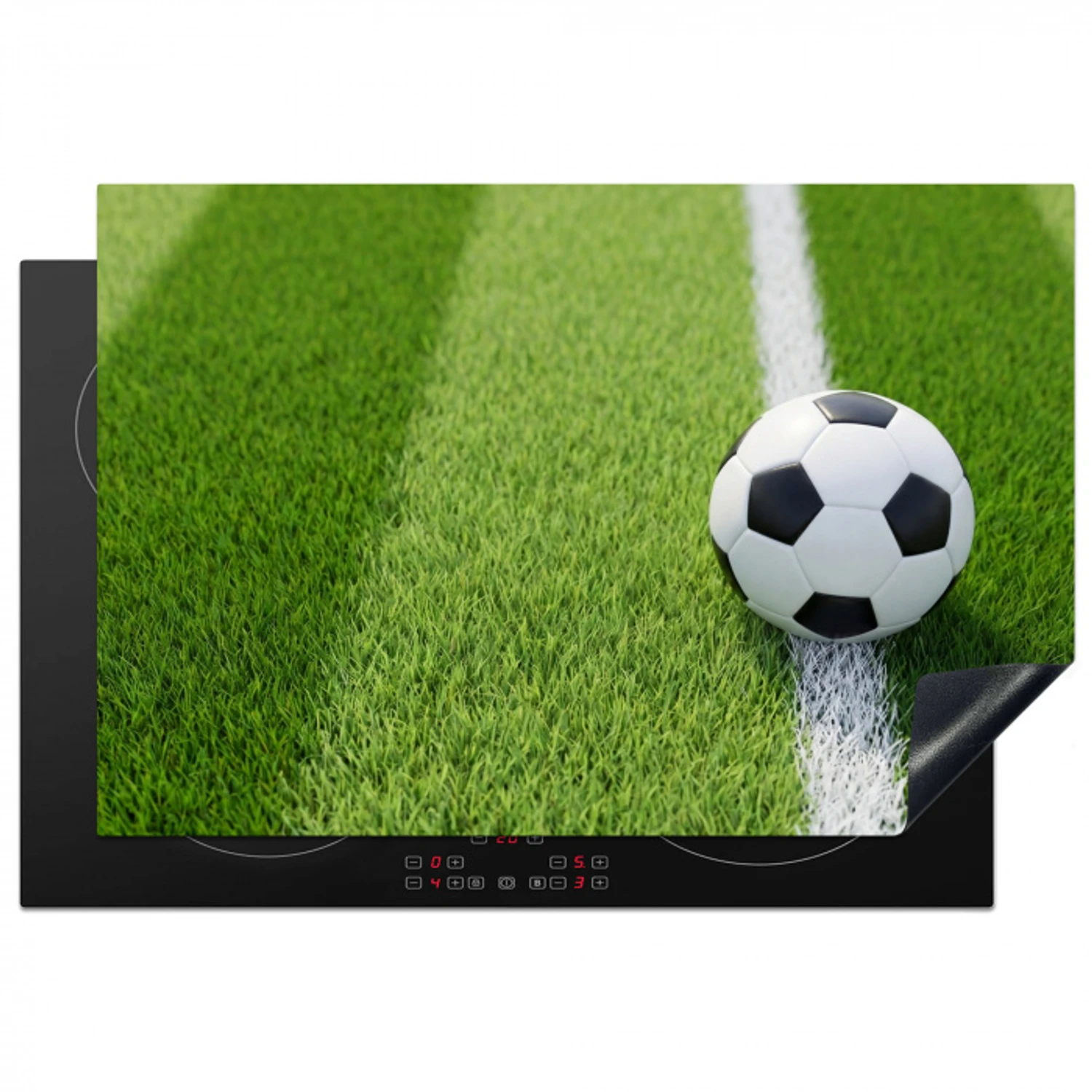 Voetbal - Grasveld - Sport - Groen Inductie beschermer vinyl 3mm klein -3d