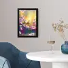 Vogels - Bloemen - Roze fotolijst zwart zonder passe partout klein -sfeer4
