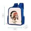 Uil als Indiaan Kinderrugzak - Blauw middel -productfoto_formaten
