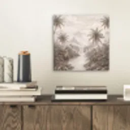 Jungle - Watervallen - Tropisch - Illustratie aluminium wit klein -sfeer1