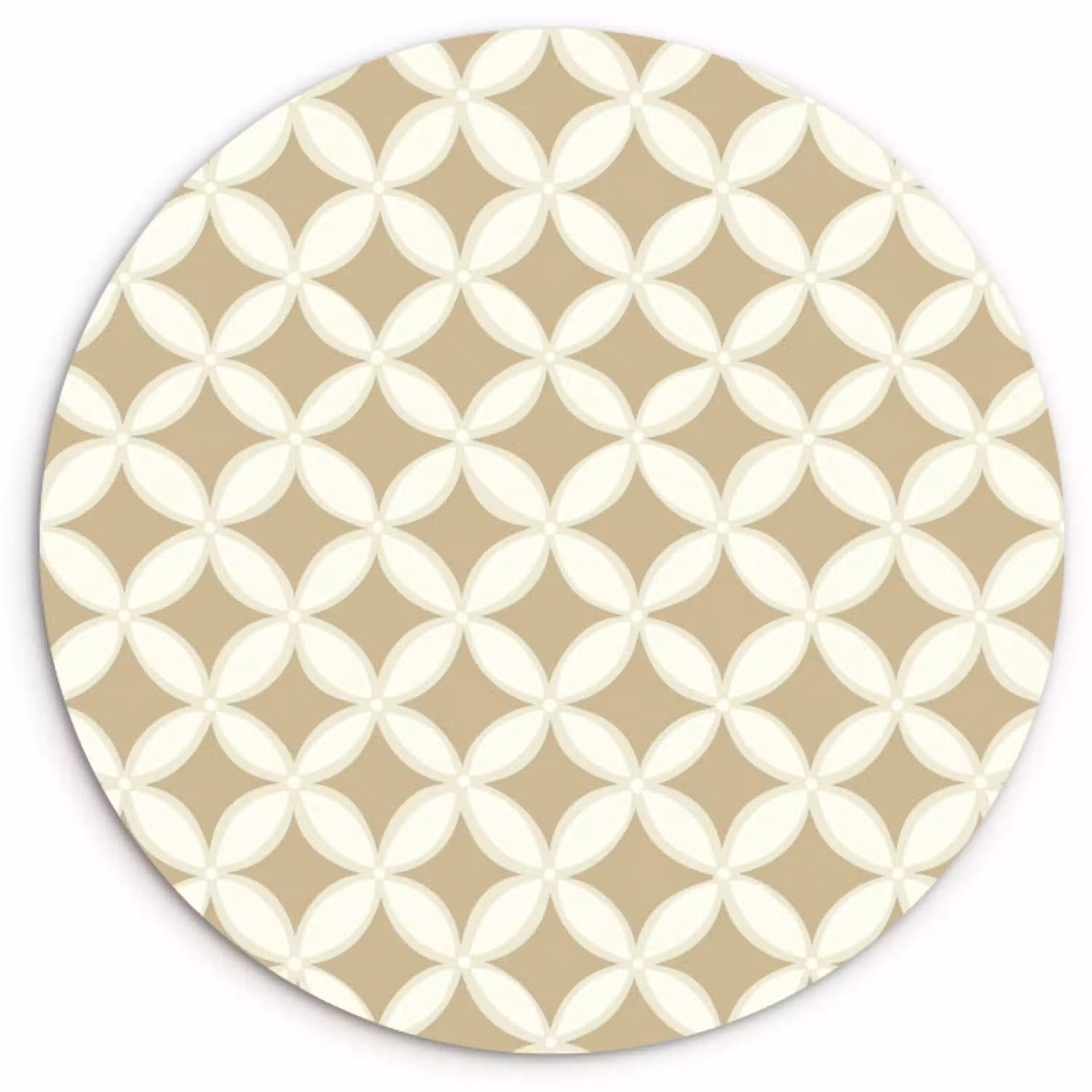 Symmetrisch - Motief - Beige Wandcirkel kunststof plaat 5mm dik klein 188 -3d