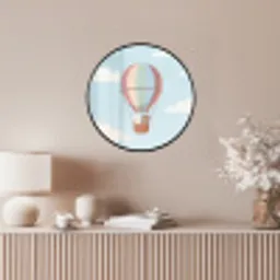Luchtballon - Beren - Pastel Fotolijst rond zonder passe partout klein -sfeer3