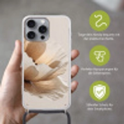 Bloem - Beige - Crème Hoesje iPhone 16 Pro Max met koord klein -sfeer2_DE