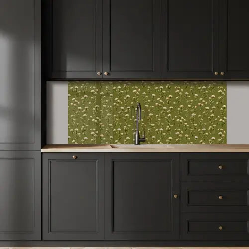 Landelijk - Bloemen -  Groen keuken achterwand 2 middel 871 -sfeer1
