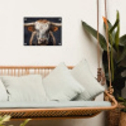 Stier - Kleurrijk - Hoorns tuinposter los doek klein -sfeer7