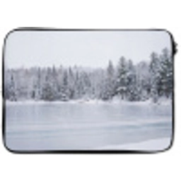 Meer - Dennen - IJs - Winter - Rustgevend laptophoes neopreen klein -zkaufland3dotto
