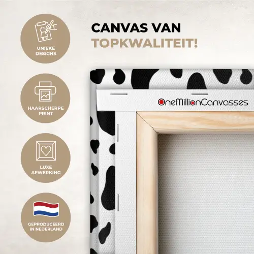 Vlekken - Zwart - Wit - Koe canvas 2cm xxl 828 -sfeer2