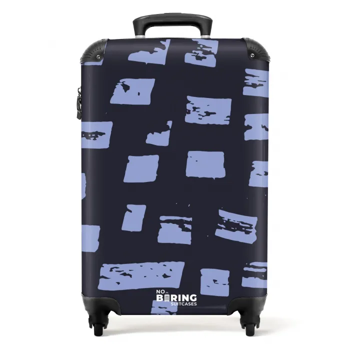 Blauwe blokken op donkerblauwe achtergrond NBS - Handbagage koffer - Kinderen Unisex middel -productfoto_recht