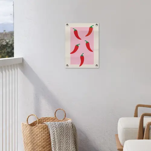 Pepers - Rood - Illustratie tuinposter los doek klein -sfeer8