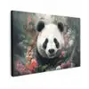 Panda - Wilde dieren - Bloemen - Natuur canvas 2cm klein -z3d