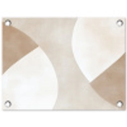 Bruin - Japandi - Abstract tuinposter los doek klein -3d
