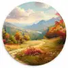 Landschap - Illustratie - Natuur Wandcirkel kunststof plaat 5mm dik klein -3d