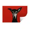 Windhond - Minimalistisch - Rood Muursticker klein -3d
