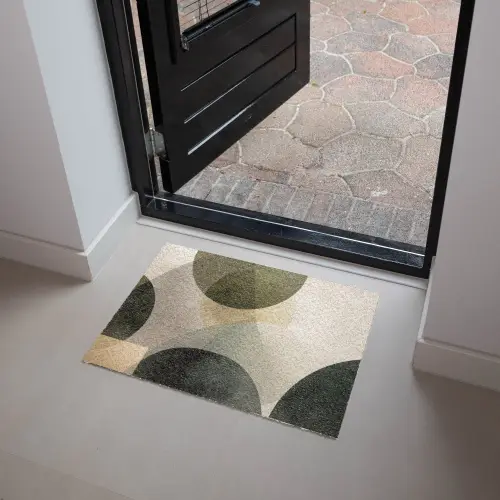 Vlakken - Abstract - Beige - Cirkels Deurmat klein -sfeer5