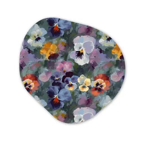 Pastel - Viooltjes - Groen - Patroon Wandcirkel Organisch Forex 3mm klein 629 -3d