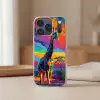 Giraffe - Savanna - Lucht - Gekleurd Telefoonhoesje iPhone 17 Pro klein -sfeer2