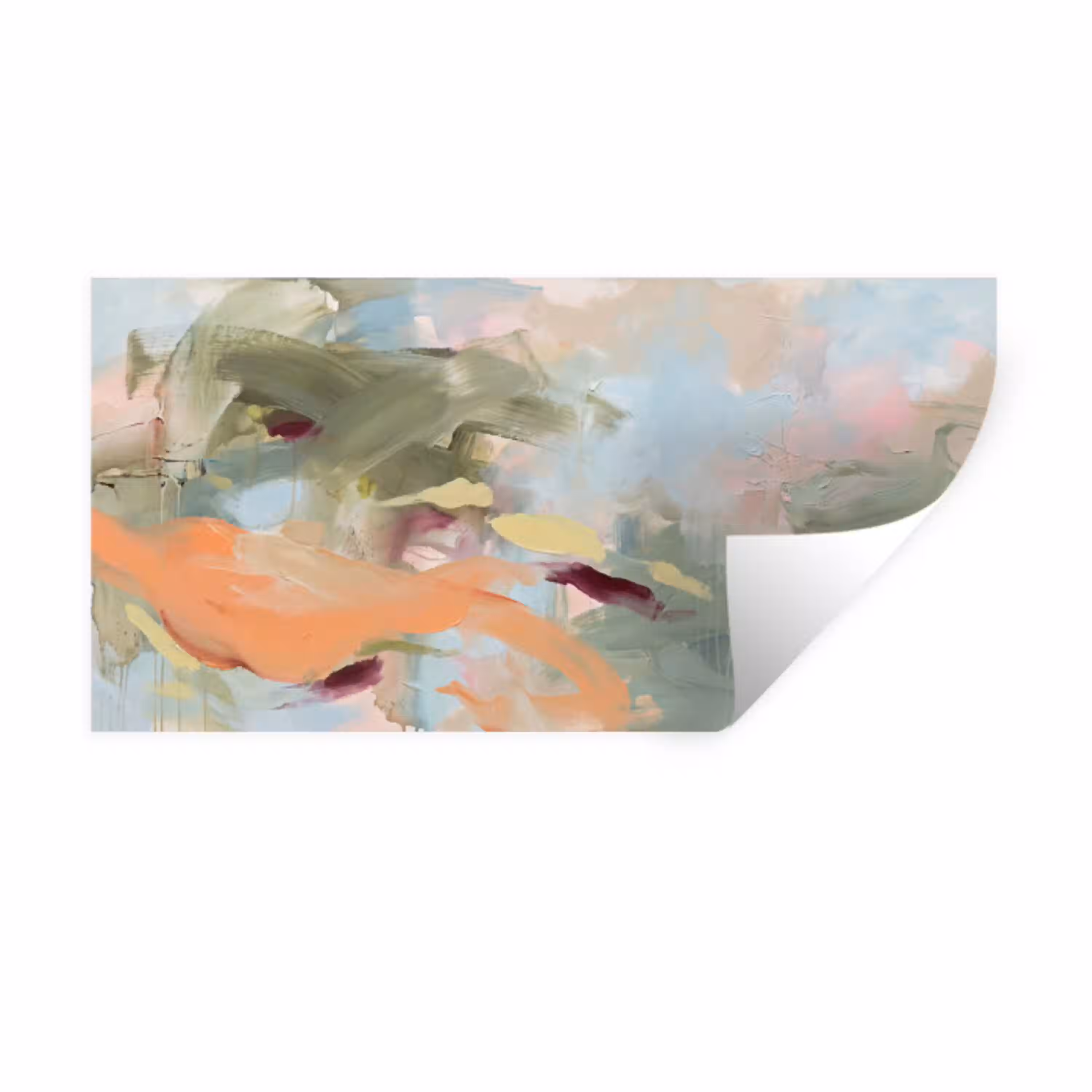 Abstract - Borstelstreken - Kunst - Modern - Pastel Muursticker klein -3d