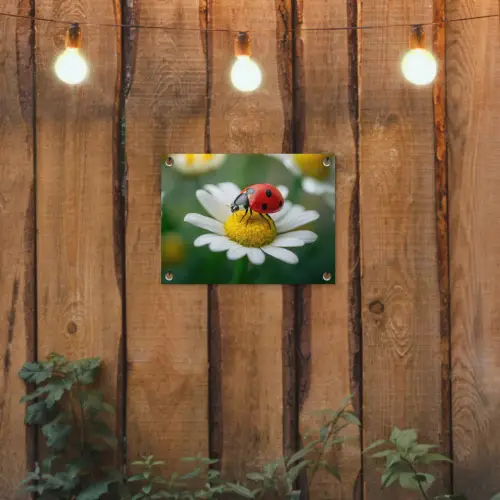 Lieveheersbeestje - Rood - Margriet tuinposter los doek klein -sfeer1