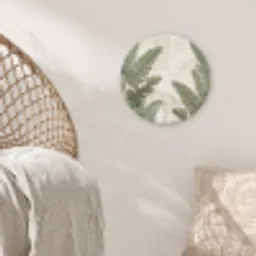 Bananenbladeren - Beton - Groen Wandcirkel kunststof plaat 5mm dik klein -sfeer5