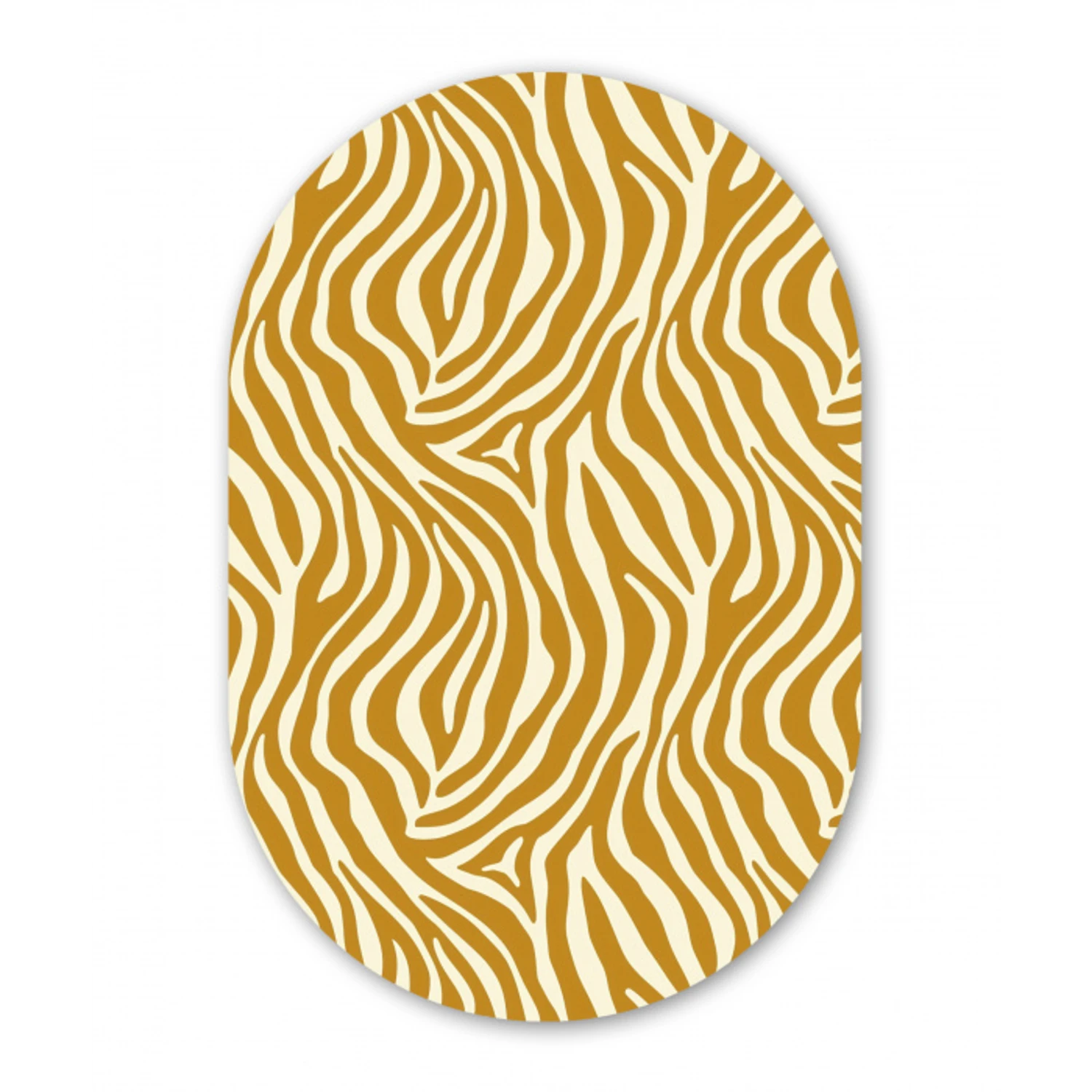 Zebra - Klassiek - Oker - Geel Wandcirkel Ovaal Aluminium middel 839 -3d