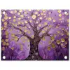 Levensboom - Boom - Paars - Goud - Modern tuinposter los doek klein -3d