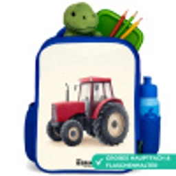 Tractor - Getekend - Rood Kinderrugzak - Blauw middel -inhoud_DE