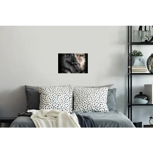 Vrouw - Goud - Zwart - Schmink - Luxe Muursticker klein -slaapkamer