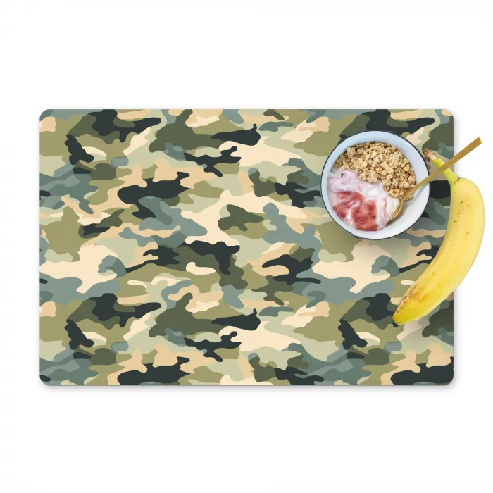 Woestijncamouflage - Zandkleurig - Groen - Patroon Placemat vinyl groot 368 -zzzproduct_Kitchenyeah-website