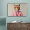 Tijger - Strik - Jasje - Roze canvas 2cm klein -sfeer4