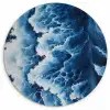 Golven - Blauw - Schuim Wandcirkel plexiglas klein -3d