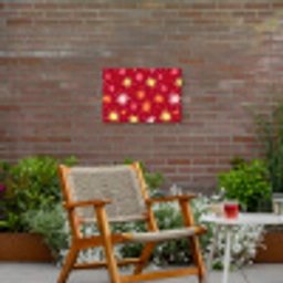 Sterren - Speels - Rood Tuinposter op houten frame 2 cm dik klein 845 -sfeer3